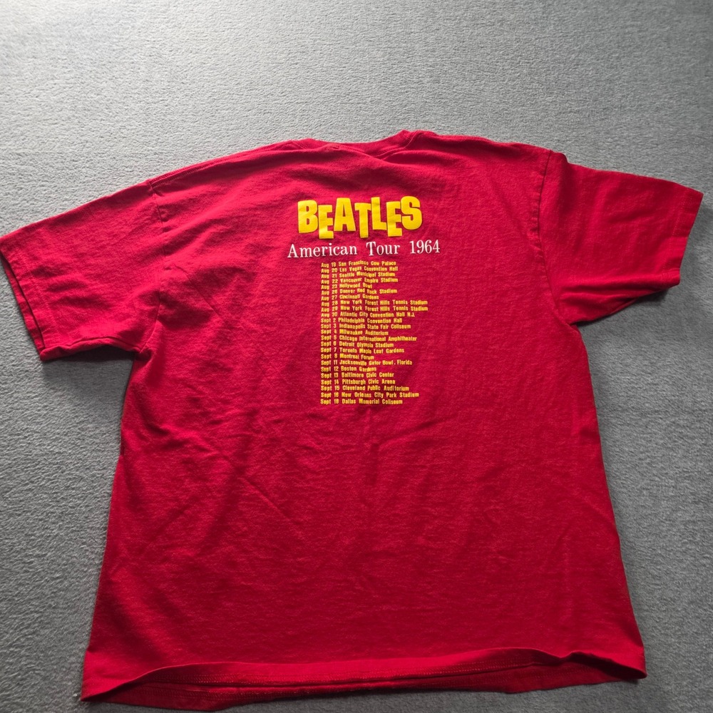 The‎ Beatles American Tour 1964 Graphic T-Shirt Mens Large Red Tee Hanes - Picture 2 of 8